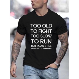 Plus Size Mens Fashion-Forward Letter Pattern T-Shirt - breathable, Summer Outdoor Wear - Perfect Gift for Trendsetting Gentlemen
