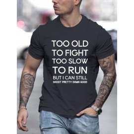 Plus Size Mens Fashion-Forward Letter Pattern T-Shirt - breathable, Summer Outdoor Wear - Perfect Gift for Trendsetting Gentlemen