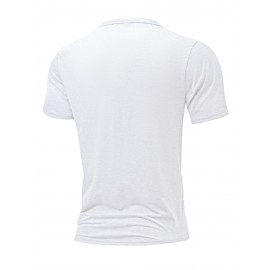Plus Size Mens Slim Fit Short Sleeve Crew Neck T-Shirts - Soft Slight Stretch Polyester Fabric, Elegant and Mature Solid Color Design, Machine Washable, Perfect for Exercise and Summer Wear