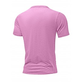 Plus Size Mens Slim Fit Short Sleeve Crew Neck T-Shirts - Soft Slight Stretch Polyester Fabric, Elegant and Mature Solid Color Design, Machine Washable, Perfect for Exercise and Summer Wear