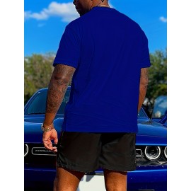 Plus Size Street Style Men's Fashion Graphic Novelty Tee, Trendy Casual Cool Top, Men Clothing