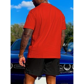 Plus Size Street Style Men's Fashion Graphic Novelty Tee, Trendy Casual Cool Top, Men Clothing