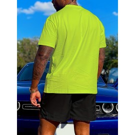 Plus Size Street Style Men's Fashion Graphic Novelty Tee, Trendy Casual Cool Top, Men Clothing