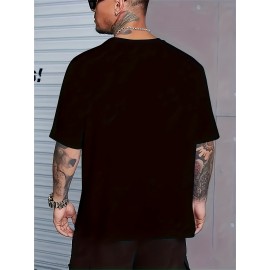 Plus Size 'Rare Breed' Casual Tee for Men - Comfortable, Stretchy, All-Season Crew Neck Top, Easy-Care