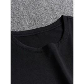 Plus Size 'Rare Breed' Casual Tee for Men - Comfortable, Stretchy, All-Season Crew Neck Top, Easy-Care