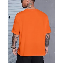 Plus Size 'Rare Breed' Casual Tee for Men - Comfortable, Stretchy, All-Season Crew Neck Top, Easy-Care