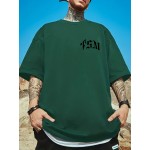 Summer Plus Size Men's Creative Letters Graphic Print T-shirt, Fashion Casual Short-sleeve Sports Tees, Men Clothing