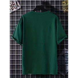 Summer Plus Size Men's Creative Letters Graphic Print T-shirt, Fashion Casual Short-sleeve Sports Tees, Men Clothing