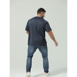 Plus Size Mens Ultra-Breathable, Quick-Drying Crew Neck T-Shirt for Sports - Moisture-Wicking, Medium Stretch, Regular Fit, Polyester Fabric - Perfect for Spring and Fall Seasons