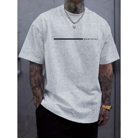 Plus Size Relaxed Fit Graphic T-Shirt for Men - Vibrant 'WHATEVER' Pattern Print, Short Sleeve, Breathable, Moisture-Wicking Fabric, Perfect for Outdoor Sports and Spring/Summer Casual Wear