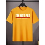 Men's Casual Trendy Slogan Graphic Print Comfortable Crew Neck Short Sleeve T-shirt, Oversized Loose Tees Plus Size Women & Men Clothes Best Sellers Gifts