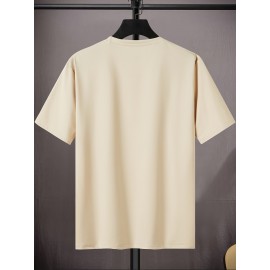 Men's Casual Trendy Slogan Graphic Print Comfortable Crew Neck Short Sleeve T-shirt, Oversized Loose Tees Plus Size Women & Men Clothes Best Sellers Gifts