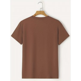 Plus Size Mountain Mens Ultra-Comfortable Crew Neck Graphic Print Short Sleeve T-Shirts - Soft Slight Stretch Polyester Fabric, Regular Fit, Semi-Sheer, Patterned, Casual Style for All Seasons