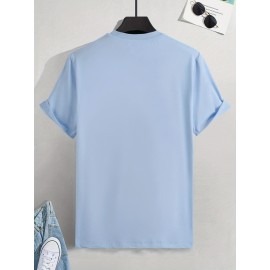 Plus Size Mountain Mens Ultra-Comfortable Crew Neck Graphic Print Short Sleeve T-Shirts - Soft Slight Stretch Polyester Fabric, Regular Fit, Semi-Sheer, Patterned, Casual Style for All Seasons