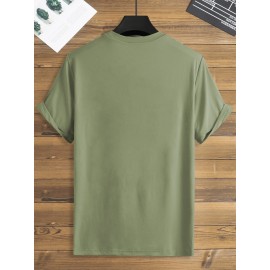 Plus Size Mountain Mens Ultra-Comfortable Crew Neck Graphic Print Short Sleeve T-Shirts - Soft Slight Stretch Polyester Fabric, Regular Fit, Semi-Sheer, Patterned, Casual Style for All Seasons