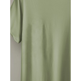 Plus Size Mountain Mens Ultra-Comfortable Crew Neck Graphic Print Short Sleeve T-Shirts - Soft Slight Stretch Polyester Fabric, Regular Fit, Semi-Sheer, Patterned, Casual Style for All Seasons