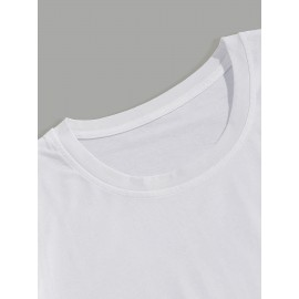 Plus Size Mountain Mens Ultra-Comfortable Crew Neck Graphic Print Short Sleeve T-Shirts - Soft Slight Stretch Polyester Fabric, Regular Fit, Semi-Sheer, Patterned, Casual Style for All Seasons