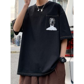 Plus Size Mens Solid T-shirt - Relaxed Fit for Ultimate Comfort, Versatile Casual Fashion Style, Short Sleeve Design for Warm Weather, Oversized Tops for a Loose Fit - Perfect for Daily Wear, Great for Outdoor Activities, Mens Clothing