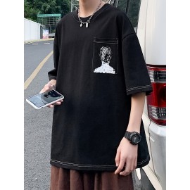 Plus Size Mens Solid T-shirt - Relaxed Fit for Ultimate Comfort, Versatile Casual Fashion Style, Short Sleeve Design for Warm Weather, Oversized Tops for a Loose Fit - Perfect for Daily Wear, Great for Outdoor Activities, Mens Clothing