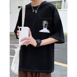 Plus Size Mens Solid T-shirt - Relaxed Fit for Ultimate Comfort, Versatile Casual Fashion Style, Short Sleeve Design for Warm Weather, Oversized Tops for a Loose Fit - Perfect for Daily Wear, Great for Outdoor Activities, Mens Clothing
