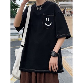 Plus Size Mens Solid T-shirt - Relaxed Fit for Ultimate Comfort, Versatile Casual Fashion Style, Short Sleeve Design for Warm Weather, Oversized Tops for a Loose Fit - Perfect for Daily Wear, Great for Outdoor Activities, Mens Clothing