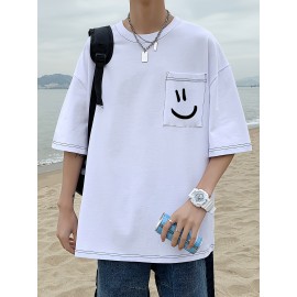 Plus Size Mens Solid T-shirt - Relaxed Fit for Ultimate Comfort, Versatile Casual Fashion Style, Short Sleeve Design for Warm Weather, Oversized Tops for a Loose Fit - Perfect for Daily Wear, Great for Outdoor Activities, Mens Clothing