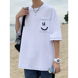Plus Size Mens Solid T-shirt - Relaxed Fit for Ultimate Comfort, Versatile Casual Fashion Style, Short Sleeve Design for Warm Weather, Oversized Tops for a Loose Fit - Perfect for Daily Wear, Great for Outdoor Activities, Mens Clothing