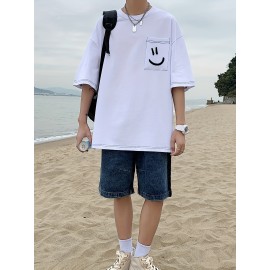 Plus Size Mens Solid T-shirt - Relaxed Fit for Ultimate Comfort, Versatile Casual Fashion Style, Short Sleeve Design for Warm Weather, Oversized Tops for a Loose Fit - Perfect for Daily Wear, Great for Outdoor Activities, Mens Clothing