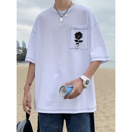 Plus Size Mens Solid T-shirt - Relaxed Fit for Ultimate Comfort, Versatile Casual Fashion Style, Short Sleeve Design for Warm Weather, Oversized Tops for a Loose Fit - Perfect for Daily Wear, Great for Outdoor Activities, Mens Clothing