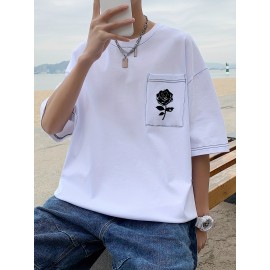 Plus Size Mens Solid T-shirt - Relaxed Fit for Ultimate Comfort, Versatile Casual Fashion Style, Short Sleeve Design for Warm Weather, Oversized Tops for a Loose Fit - Perfect for Daily Wear, Great for Outdoor Activities, Mens Clothing