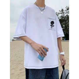 Plus Size Mens Solid T-shirt - Relaxed Fit for Ultimate Comfort, Versatile Casual Fashion Style, Short Sleeve Design for Warm Weather, Oversized Tops for a Loose Fit - Perfect for Daily Wear, Great for Outdoor Activities, Mens Clothing