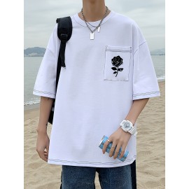 Plus Size Mens Solid T-shirt - Relaxed Fit for Ultimate Comfort, Versatile Casual Fashion Style, Short Sleeve Design for Warm Weather, Oversized Tops for a Loose Fit - Perfect for Daily Wear, Great for Outdoor Activities, Mens Clothing