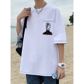 Plus Size Mens Solid T-shirt - Relaxed Fit for Ultimate Comfort, Versatile Casual Fashion Style, Short Sleeve Design for Warm Weather, Oversized Tops for a Loose Fit - Perfect for Daily Wear, Great for Outdoor Activities, Mens Clothing