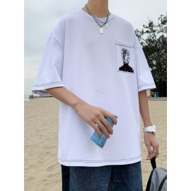 Plus Size Mens Solid T-shirt - Relaxed Fit for Ultimate Comfort, Versatile Casual Fashion Style, Short Sleeve Design for Warm Weather, Oversized Tops for a Loose Fit - Perfect for Daily Wear, Great for Outdoor Activities, Mens Clothing