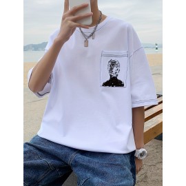 Plus Size Mens Solid T-shirt - Relaxed Fit for Ultimate Comfort, Versatile Casual Fashion Style, Short Sleeve Design for Warm Weather, Oversized Tops for a Loose Fit - Perfect for Daily Wear, Great for Outdoor Activities, Mens Clothing