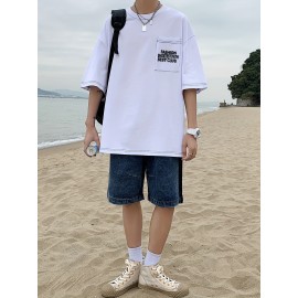 Plus Size Mens Solid T-shirt - Relaxed Fit for Ultimate Comfort, Versatile Casual Fashion Style, Short Sleeve Design for Warm Weather, Oversized Tops for a Loose Fit - Perfect for Daily Wear, Great for Outdoor Activities, Mens Clothing