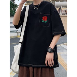 Plus Size Mens Solid T-shirt - Relaxed Fit for Ultimate Comfort, Versatile Casual Fashion Style, Short Sleeve Design for Warm Weather, Oversized Tops for a Loose Fit - Perfect for Daily Wear, Great for Outdoor Activities, Mens Clothing