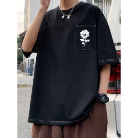Plus Size Mens Solid T-shirt - Relaxed Fit for Ultimate Comfort, Versatile Casual Fashion Style, Short Sleeve Design for Warm Weather, Oversized Tops for a Loose Fit - Perfect for Daily Wear, Great for Outdoor Activities, Mens Clothing