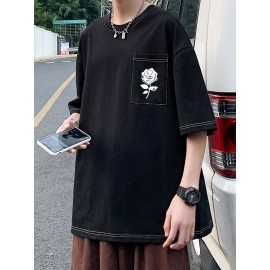 Plus Size Mens Solid T-shirt - Relaxed Fit for Ultimate Comfort, Versatile Casual Fashion Style, Short Sleeve Design for Warm Weather, Oversized Tops for a Loose Fit - Perfect for Daily Wear, Great for Outdoor Activities, Mens Clothing