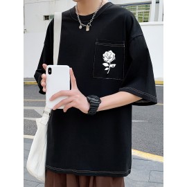 Plus Size Mens Solid T-shirt - Relaxed Fit for Ultimate Comfort, Versatile Casual Fashion Style, Short Sleeve Design for Warm Weather, Oversized Tops for a Loose Fit - Perfect for Daily Wear, Great for Outdoor Activities, Mens Clothing