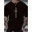Plus Size Men's Trendy Cross Graphic Tees, Comfy Stretch Breathable T-shirts For Summer, Oversized Loose Men's Clothings