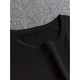 Plus Size Men's Trendy Cross Graphic Tees, Comfy Stretch Breathable T-shirts For Summer, Oversized Loose Men's Clothings