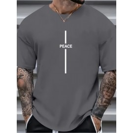 Plus Size Men's Trendy Cross Graphic Tees, Comfy Stretch Breathable T-shirts For Summer, Oversized Loose Men's Clothings