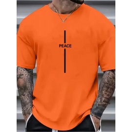 Plus Size Men's Trendy Cross Graphic Tees, Comfy Stretch Breathable T-shirts For Summer, Oversized Loose Men's Clothings