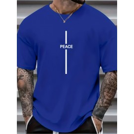 Plus Size Men's Trendy Cross Graphic Tees, Comfy Stretch Breathable T-shirts For Summer, Oversized Loose Men's Clothings