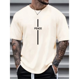 Plus Size Men's Trendy Cross Graphic Tees, Comfy Stretch Breathable T-shirts For Summer, Oversized Loose Men's Clothings