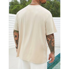 Plus Size Men's Trendy Cross Graphic Tees, Comfy Stretch Breathable T-shirts For Summer, Oversized Loose Men's Clothings