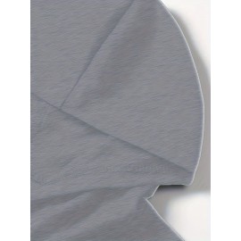 Plus Size Mens Cotton Blend Hoodie T-shirt - Trendy Solid Colors for Spring & Summer - Comfortable Casual Wear