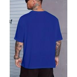 Plus Size Beast Print Casual Tee - Breathable, Comfy, Short Sleeve Summer T-Shirt for Men - Relaxed Fit, Soft Fabric, Vibrant Graphic Print