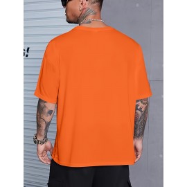 Plus Size Beast Print Casual Tee - Breathable, Comfy, Short Sleeve Summer T-Shirt for Men - Relaxed Fit, Soft Fabric, Vibrant Graphic Print